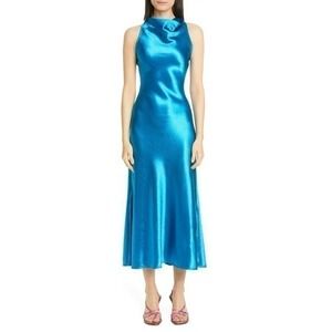Sies Marjan Andy Cowl Neck Satin A-Line Midi Dress Size 0 NWOT